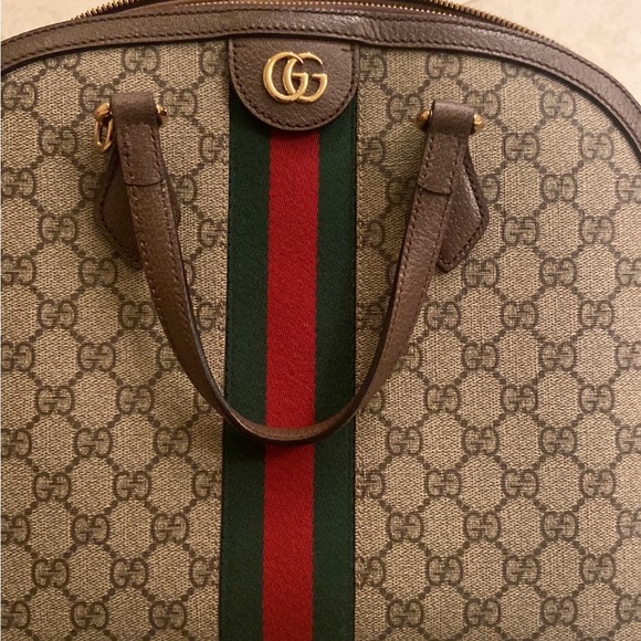 Gucci Brown and Green Tote Bag - Picture 1 of 11